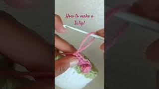 How to crochet a tulip freepattern easy crocheting tulip [upl. by Ydnes320]