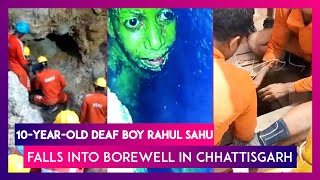 Chhattisgarh 10YearOld Deaf Boy Rahul Sahu Falls Into Borewell Rescue Efforts On For Third Day [upl. by Eelac436]