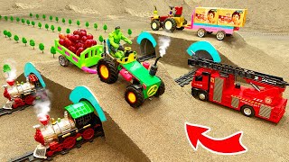 Top diy tractor making mini tunnel for train construction  DIY Tractor vs Gas Station [upl. by Durarte933]