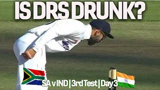 MASSIVE DRS CONTROVERSY  SA v IND  3rd Test Day 3 [upl. by Takken312]