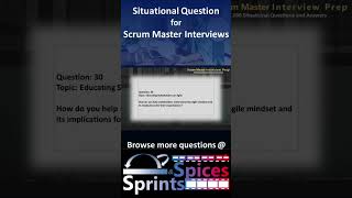 Scrum Master  SM Interview Question 30 of 200 scrummasterinterview scrummaster agileinterview [upl. by Antonia]