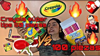 CRAYOLA SUPER TIPS 50 VS 100 RESEÑA COMPLETA [upl. by Mori]