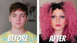 GUY REACTS TO FULL DRAG FOR A DAY INSANE TRANSFORMATION [upl. by Liew]