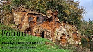 Exploring A Cave  Outlander Location  Claire and Murtagh with Douglas  Barskimming East Ayrshire [upl. by Jerri416]