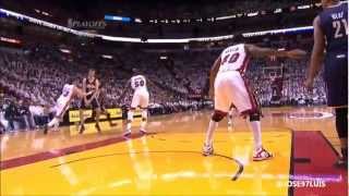 Udonis Haslem Flagrant on Hansbrough Heat vs Pacers Game 5 [upl. by Nylannej835]