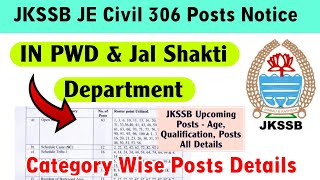 JKSSB JE Civil Posts Out  Category Wise Posts  JKSSB JE Civil 306 Vacancy JE Civil Notification [upl. by Fillender]