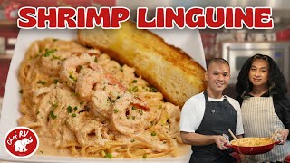 TEACHING ERIN HOW TO COOK SHRIMP LINGUINE [upl. by Ativak73]