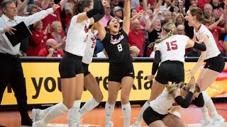 Nebraska volleyball defeats No 6 Wisconsin in straight sets nebraska vs wisconsin volleyball [upl. by Nylkoorb]