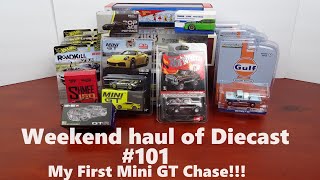 Weekend Haul of Diecast 101 Mini GT Hot Wheels Johnny Lightning Pop Race Tarmac M2 Greenlight [upl. by Cann]