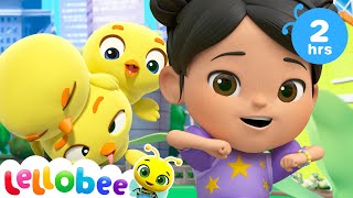 Five Little Ducks  2 HOUR  🐝 PRESCHOOL PLAYHOUSE 🐝  Lellobee Kids Karaoke [upl. by Orland936]