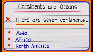 Learn Seven Continents and five oceans  Continents and oceans of the world in english [upl. by Meyer287]