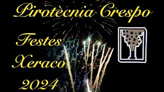 Castell pirotècnia Crespo a les festes de Xeraco 2024 [upl. by Anetsirhc544]