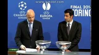 Uefa Champions League Semi Finals Draw 11012014 [upl. by Llenart]