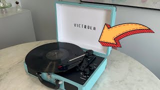 Victrola Vintage Portable Suitcase Record Player with Builtin Speakers  1 Minute Review [upl. by Yehsa29]