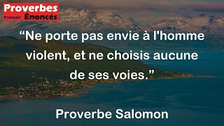 Proverbe Salomon  Ne porte pas envie à lhomme violent et ne choisis aucune de ses voies [upl. by Nauqet123]