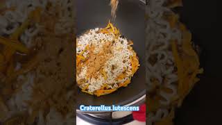 yummy Noodles with Craterellus lutescens mushroom trending yummy viralvideo yummyfood cooking [upl. by Barbette]