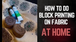 How to do block printing on fabric at home  DIY Block Printing  Fabric Paints  Deepa John [upl. by Therine]