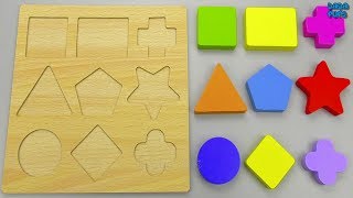 Learn Geometric Shapes for Kids  Geometric Shapes Knob Puzzle Wooden Geometric Puzzle Shapes Toys [upl. by Jacquelynn]