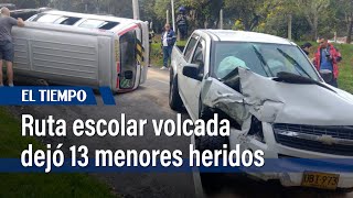 Grave accidente de ruta escolar en la Circunvalar 13 menores heridos ninguno de gravedad [upl. by Idet509]