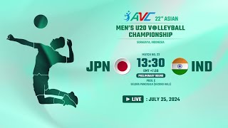 LIVE  JPN VS IND  22nd Asian Mens U20 Volleyball Championship [upl. by Dippold]