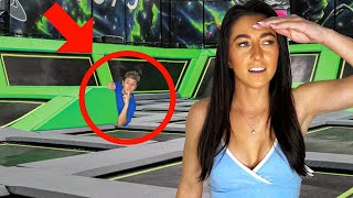 EXTREME HIDE AND SEEK IN TRAMPOLINE PARK [upl. by Eanil]