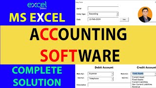 ACCOUNTING SOFTWARE  Record Entry Prepare Ledger and Trial Balance  Complete MS Excel Solution [upl. by Nongim]