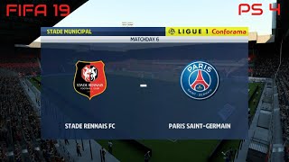 FIFA 19 Stade Rennais FC vs PSG Gameplay Ligue 1 Conforama 4K [upl. by Hakan]