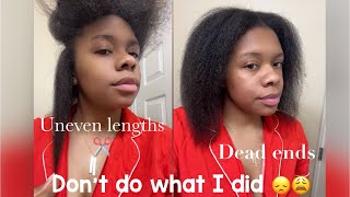 Cutting My Damage Hair Length checkTrim [upl. by Nivrek]