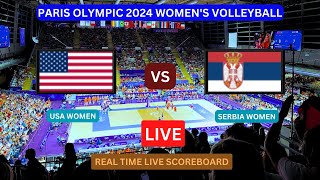 USA Vs Serbia LIVE Score UPDATE Today Womens Volleyball 2024 Paris Olympic Round 2 Match Jul 31 2024 [upl. by Bobseine]