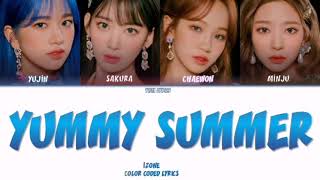 IZONE  Yummy Summer Color Coded Lyrics日本語字幕 [upl. by Ellenwahs967]