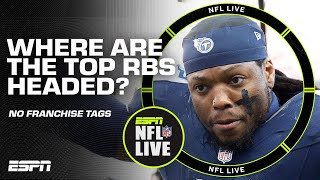 Where will the NFLs TOP RUNNING BACK FREE AGENTS end up this offseason 👀  NFL Live [upl. by Attennhoj]