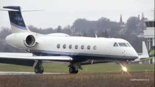 Gulfstream G550 VQBLA Landing at Airport BernBelp [upl. by Fried966]