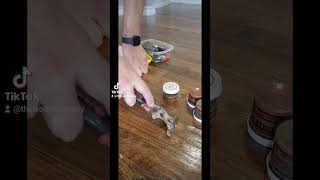 Fill in worm holes with putty in wood floors add color then go over with floor buffer [upl. by Tezil202]