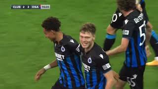 Andreas Skov Olsen Goal Club Brugge 22 Osasuna Uefa Conference League [upl. by Akimed]