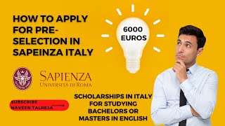 Apply La sapienza University Pre selection 2023 Tutorial Study in italy in la sapienza roma [upl. by Asiar]