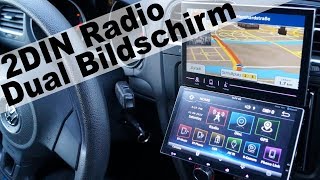 Dual Bildschirm 2DIN Autoradio von TUVVA  unboxing einbau und review [upl. by Ayetal785]