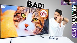 SAMSUNG Crystal 4K Vivid Pro TV Review  Got in AMAZON SALE  Vividly BAD Experience [upl. by Etnovaj854]