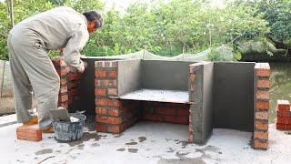 Design and construction of a home barbecue  DIY beautiful BBQ grill [upl. by Eigriv]