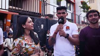 Puneri Paltans Mohit Goyat amp Pankaj Mohite play kabaddi with kids  PKL Season 10  LoveKBD [upl. by Inalem413]