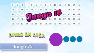 Bingo 75 Bolas en Casa  Juego 16  Bingo Casero Online [upl. by Farris]