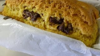 【レシピ】ホットケーキミックスでチョコチップ入りパウンドケーキ Pound cake recipe [upl. by Anoirtac]