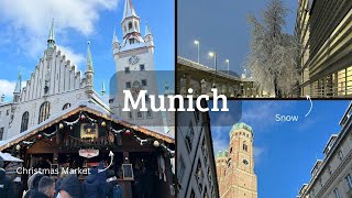 Munich Christmas MarketSnow 4K [upl. by Hanahs]