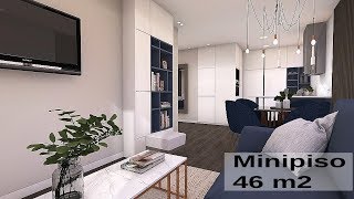 VIVIR EN 48 m2 Minipiso moderno y práctico bien distribuido [upl. by Jayne]