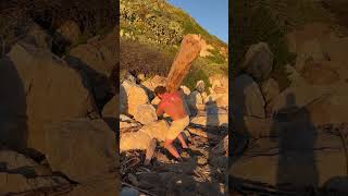 LOG LIFT FOR POSEIDON 🔱 loglift stonelifting strongman fitness beachworkout outdoorworkout [upl. by Joappa]