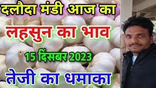 दलौदा मंडी आज का लहसुन का भाव 15 दिसंबर 2023 garlic rate today daloda mandi aaj ka lahsun bhav [upl. by Assilim28]