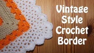 Simple Vintage V Stitch Crochet Border  Elegant finish for your blankets [upl. by Alyl]