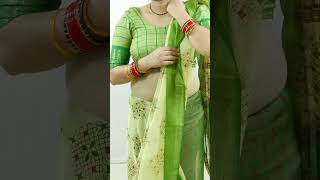 Cotton silk saree draping tutorial for beginners  Latest saree draping for today festival  Sari [upl. by Charley]