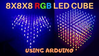 How to make a 8X8X8 RGB LED cube using Arduino [upl. by Otiv]