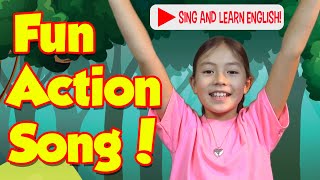 Childrens English Learning  Songs with Lyrics and Actions Hands in the Air [upl. by Nylirek]