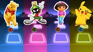 Pooh 🆚Marvin the Martian 🆚dora 🆚pikach  Tiles Hop EDM Rush Game 🎯 Play [upl. by Kozloski]